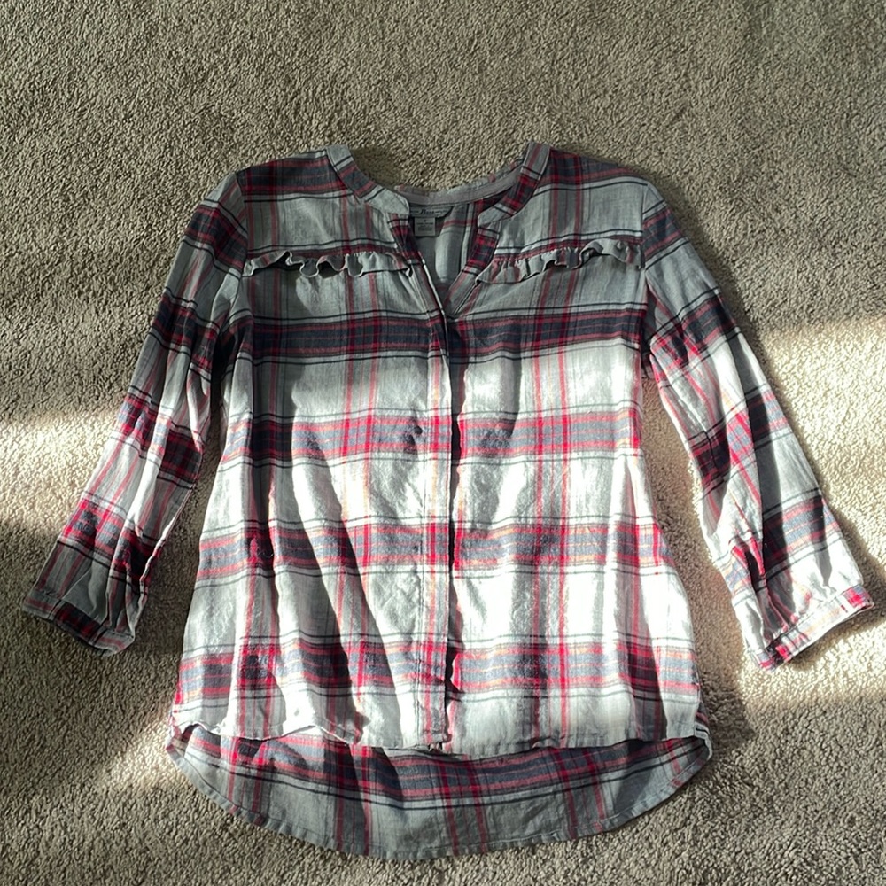 3/4 sleeve flannel